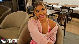 Blonde slim beauty Annabelle Blue sloppy deepthroat, hard pussy fucking, rimming, cum on face