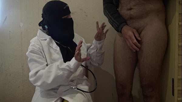Naughyt arab egyptian nurse is not afraid to touch his big cock
